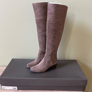Vince Camuto Brielle Over-The-Knee Taupe Suede Boots- 7.5